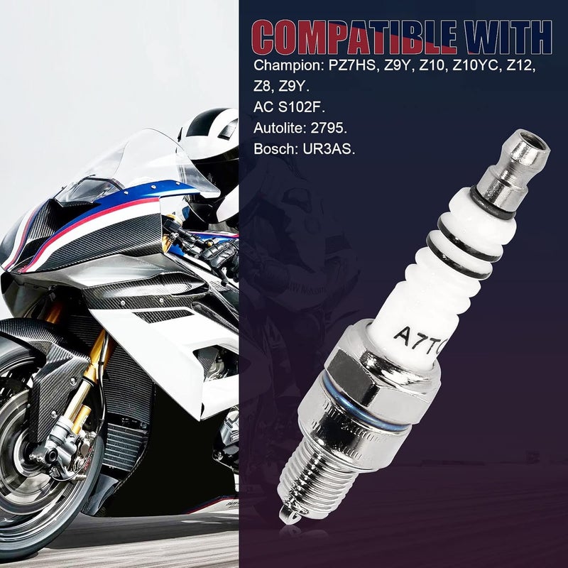QAZAKY 3 قطع شمعات احتراق A7TC لـ GY6 50cc-70cc 90cc 110cc 125cc 150cc ATV سكوتر دراجة نارية دراجة جيب كارت رباعي باجي تاو تاو بويانغ روكيتا سنل باخا كيمكو صيني U20FSR U22FSR-U C5HA C5HSB - Image 5
